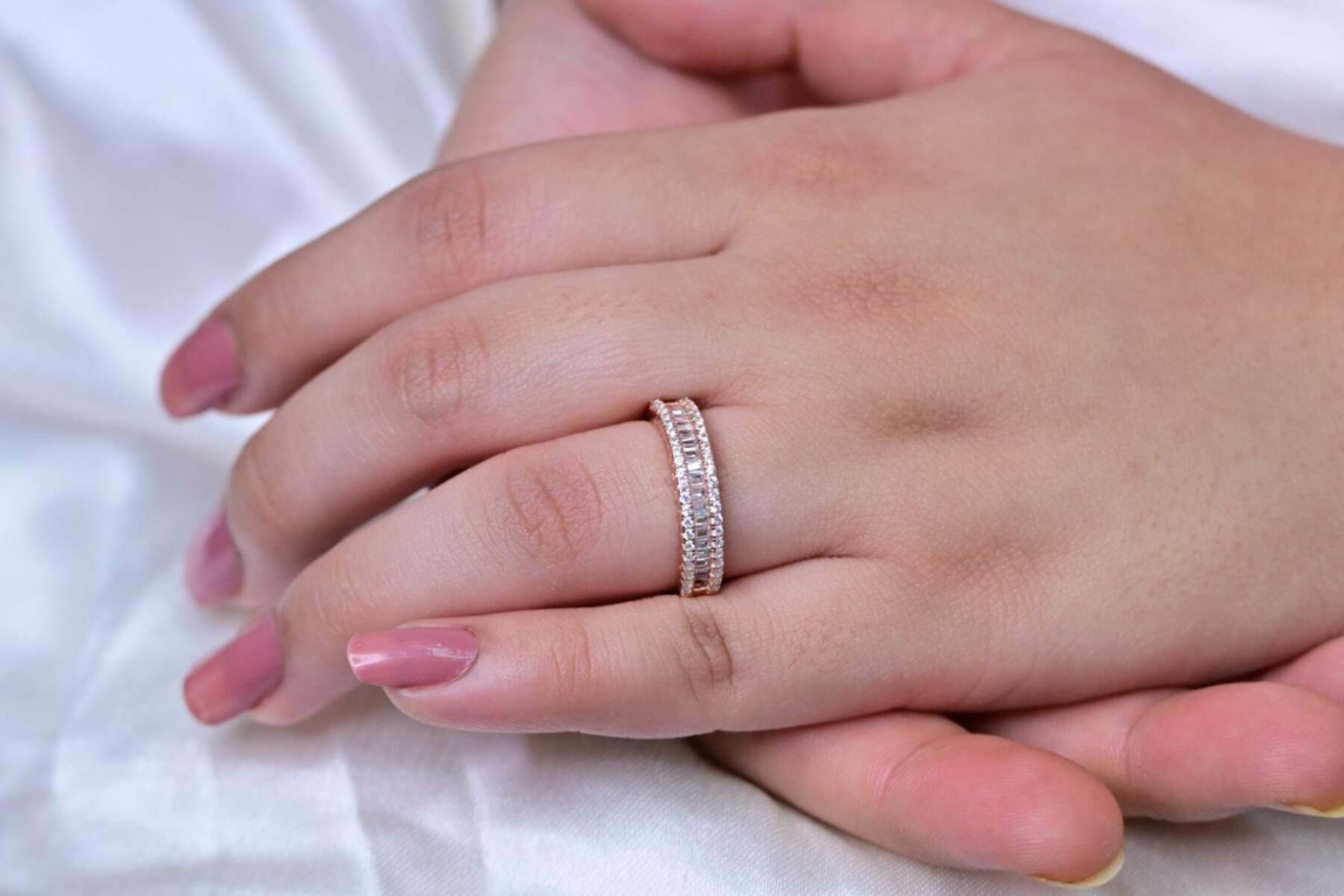 CZ Rose Gold Band Ring