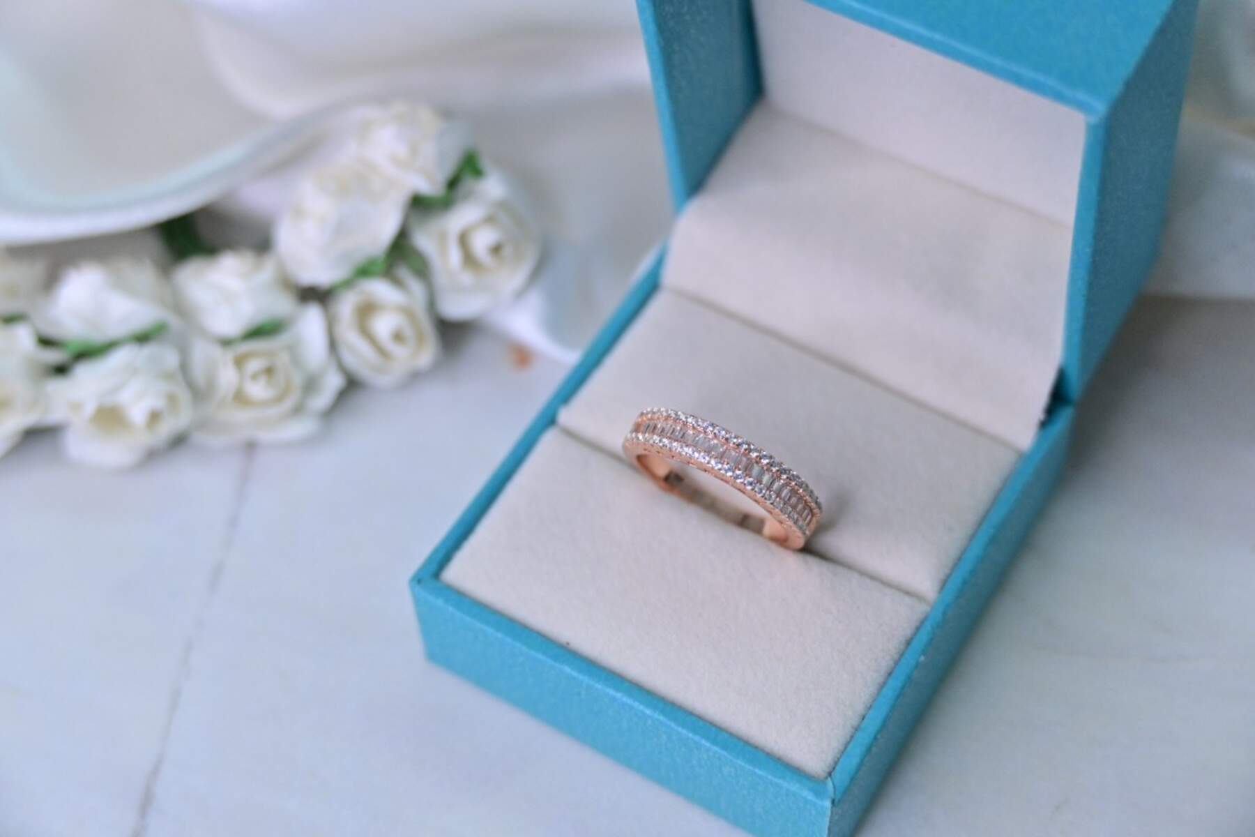 CZ Rose Gold Band Ring