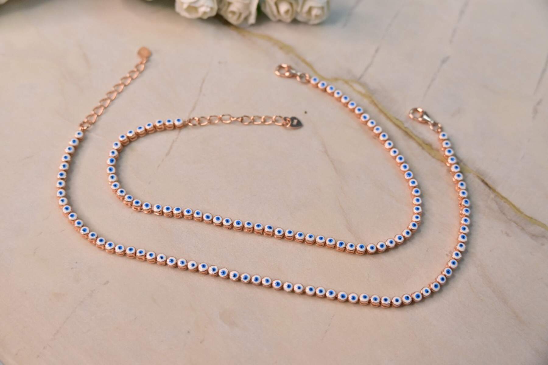 Evil Eye Rose Gold Anklets