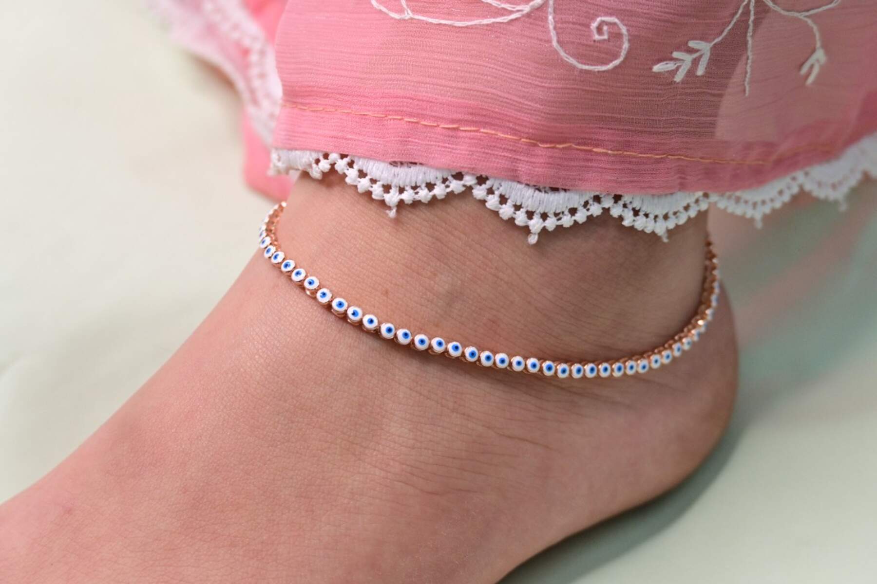 Evil Eye Rose Gold Anklets