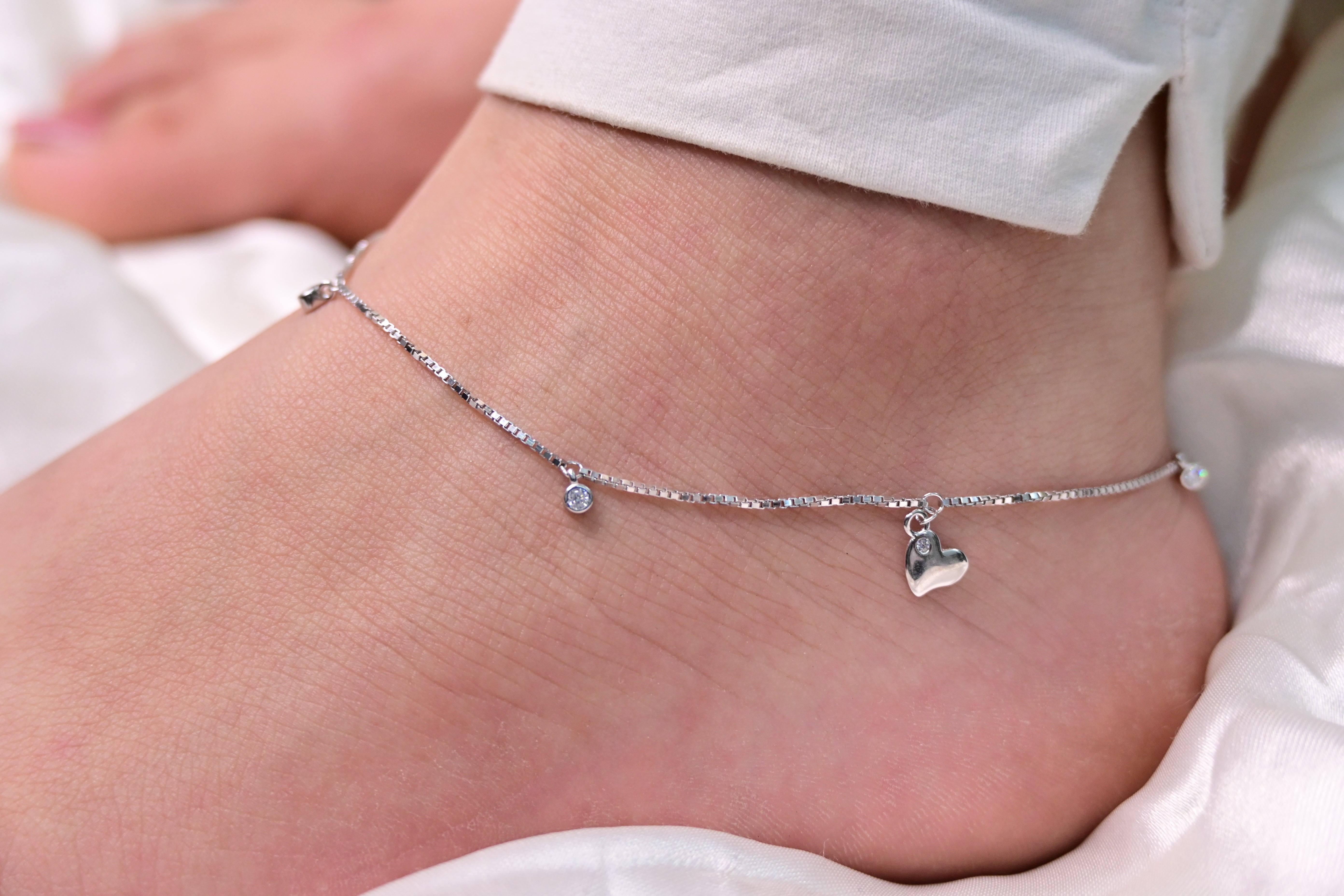 Heart Charm Anklets