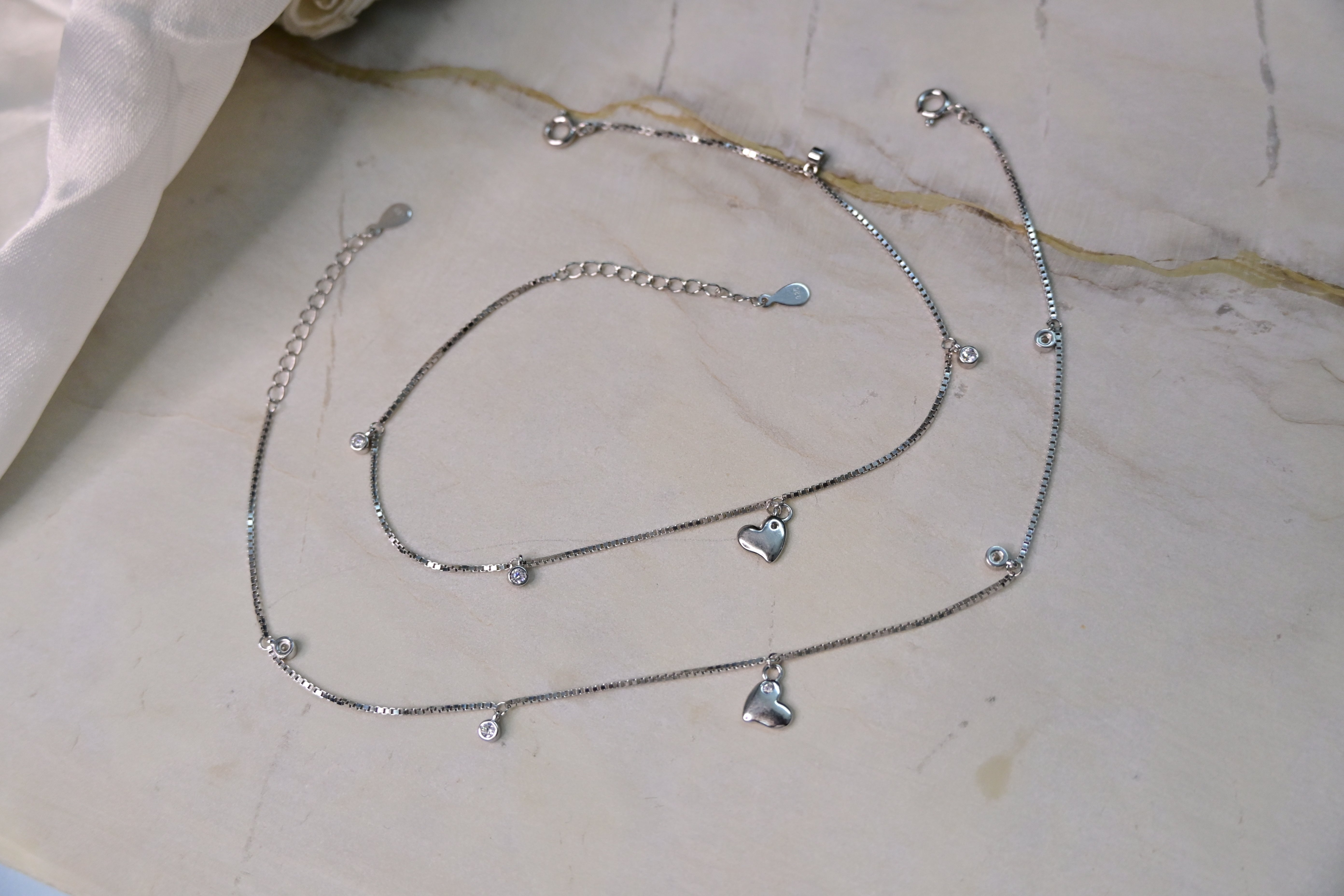 Heart Charm Anklets