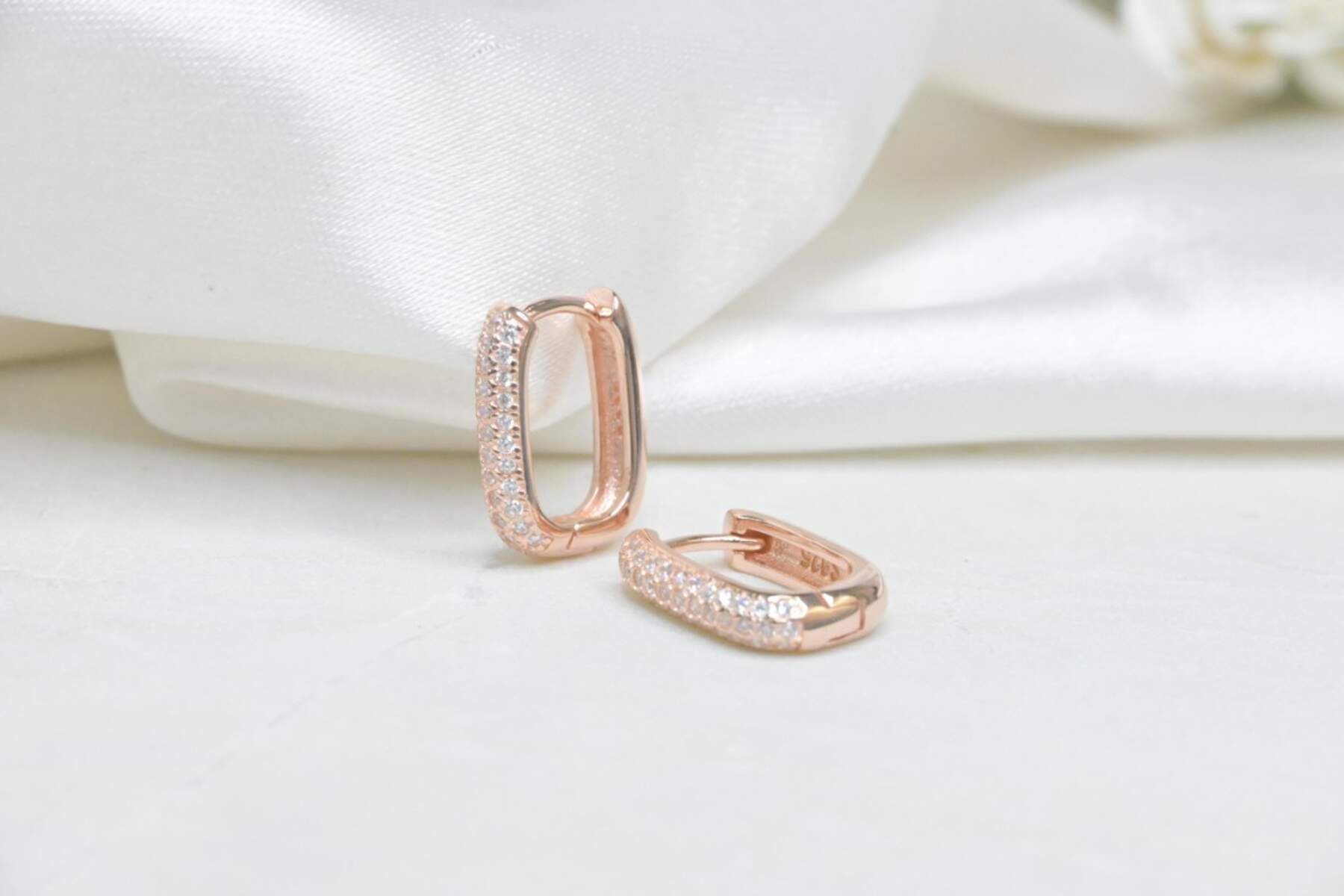 Rose Gold Solitaire Earrings