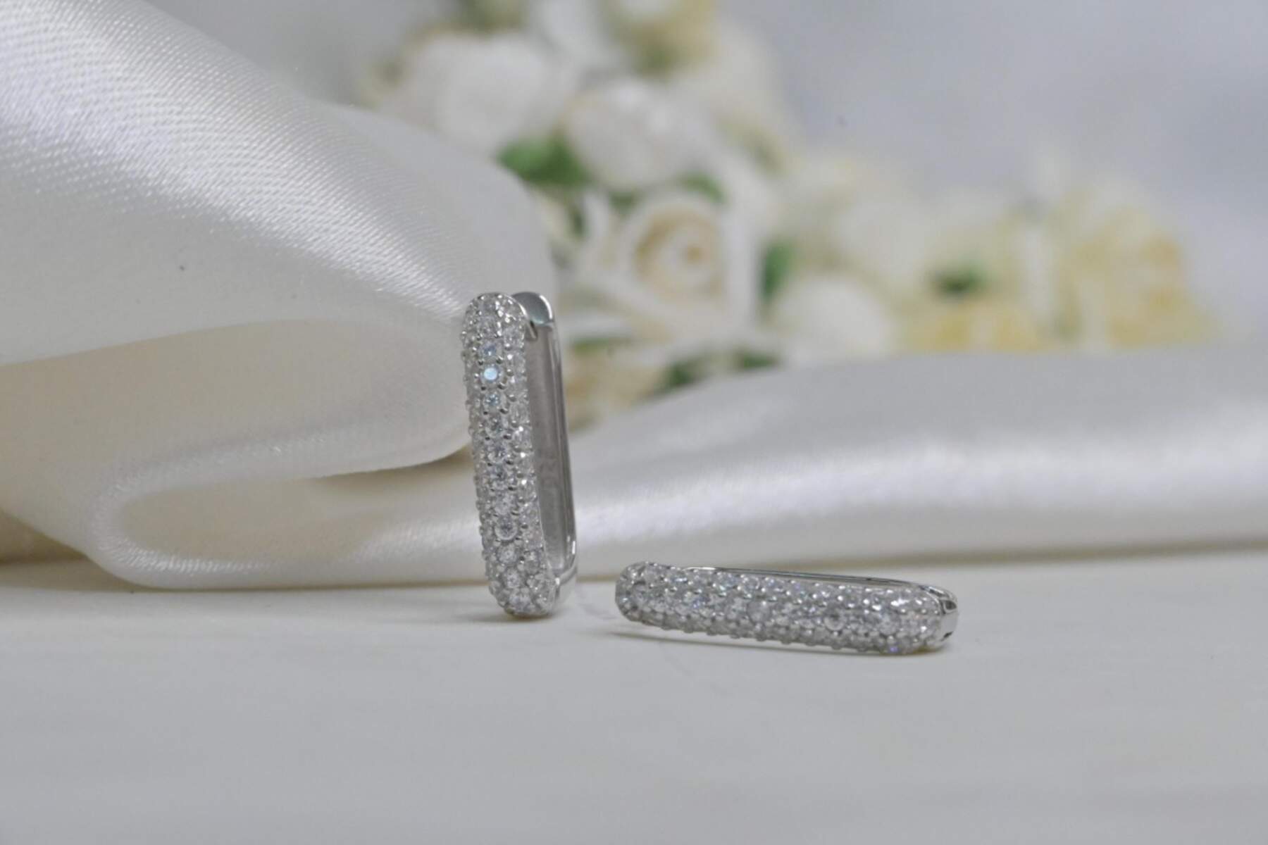 Cubic Silver Bali Earrings