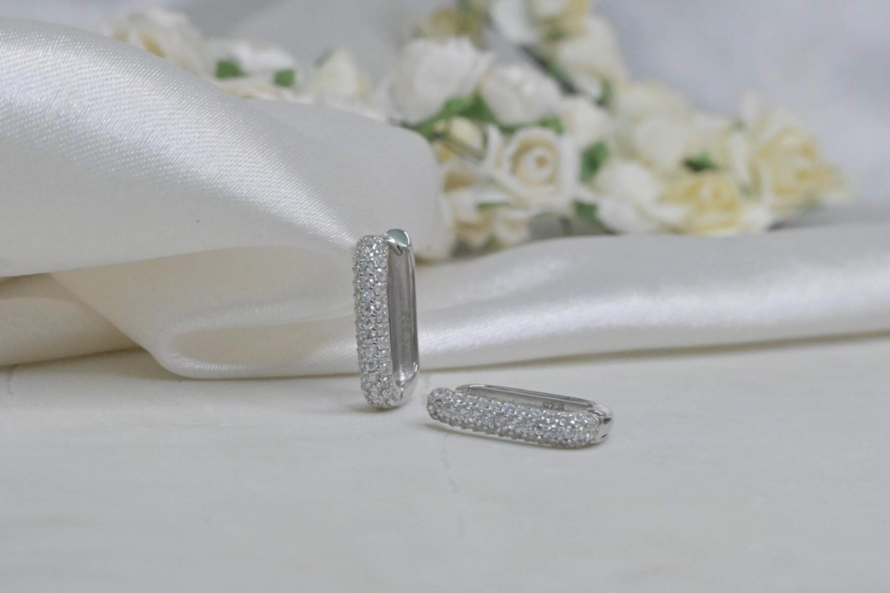 Cubic Silver Bali Earrings