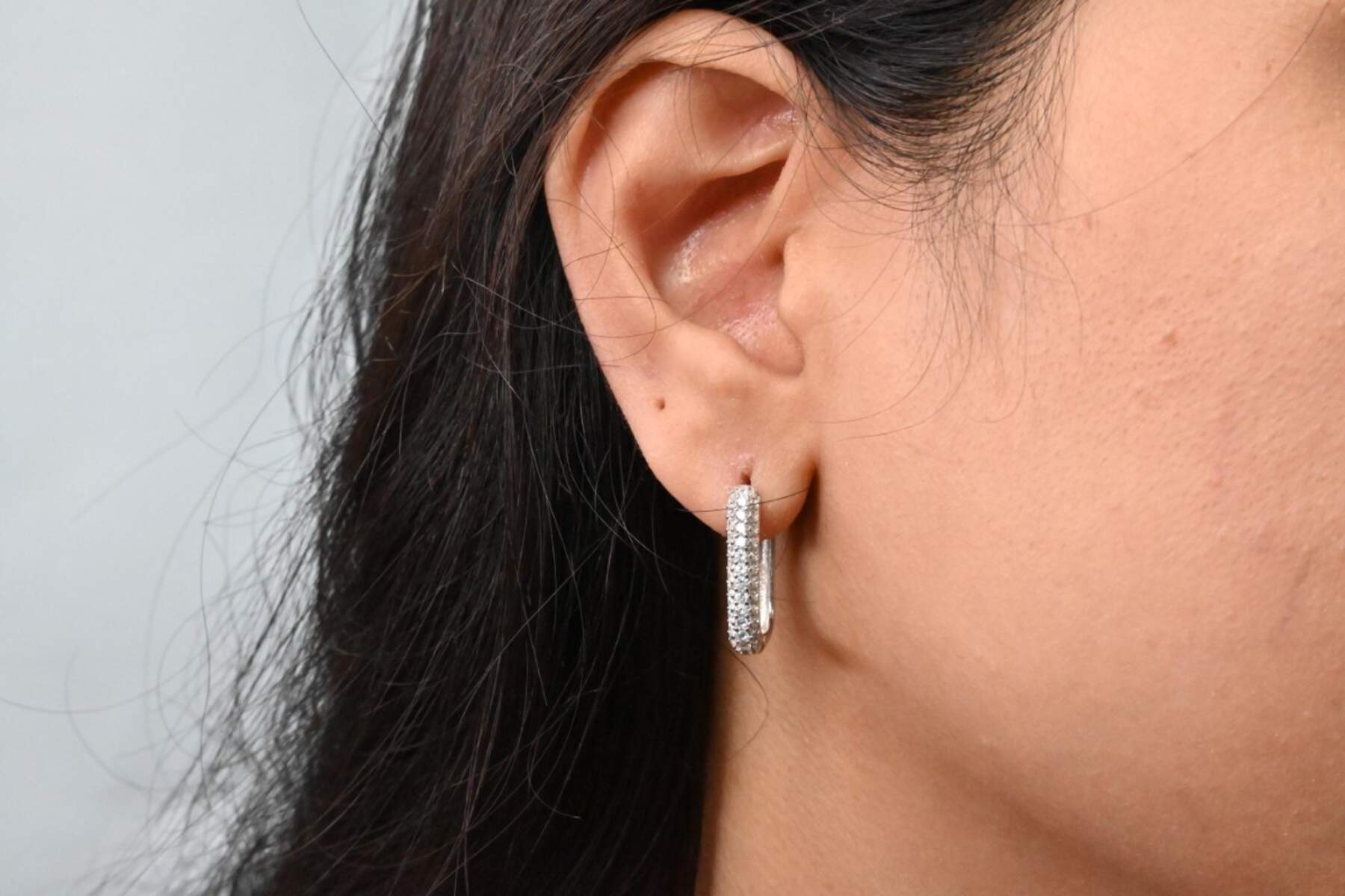Cubic Silver Bali Earrings