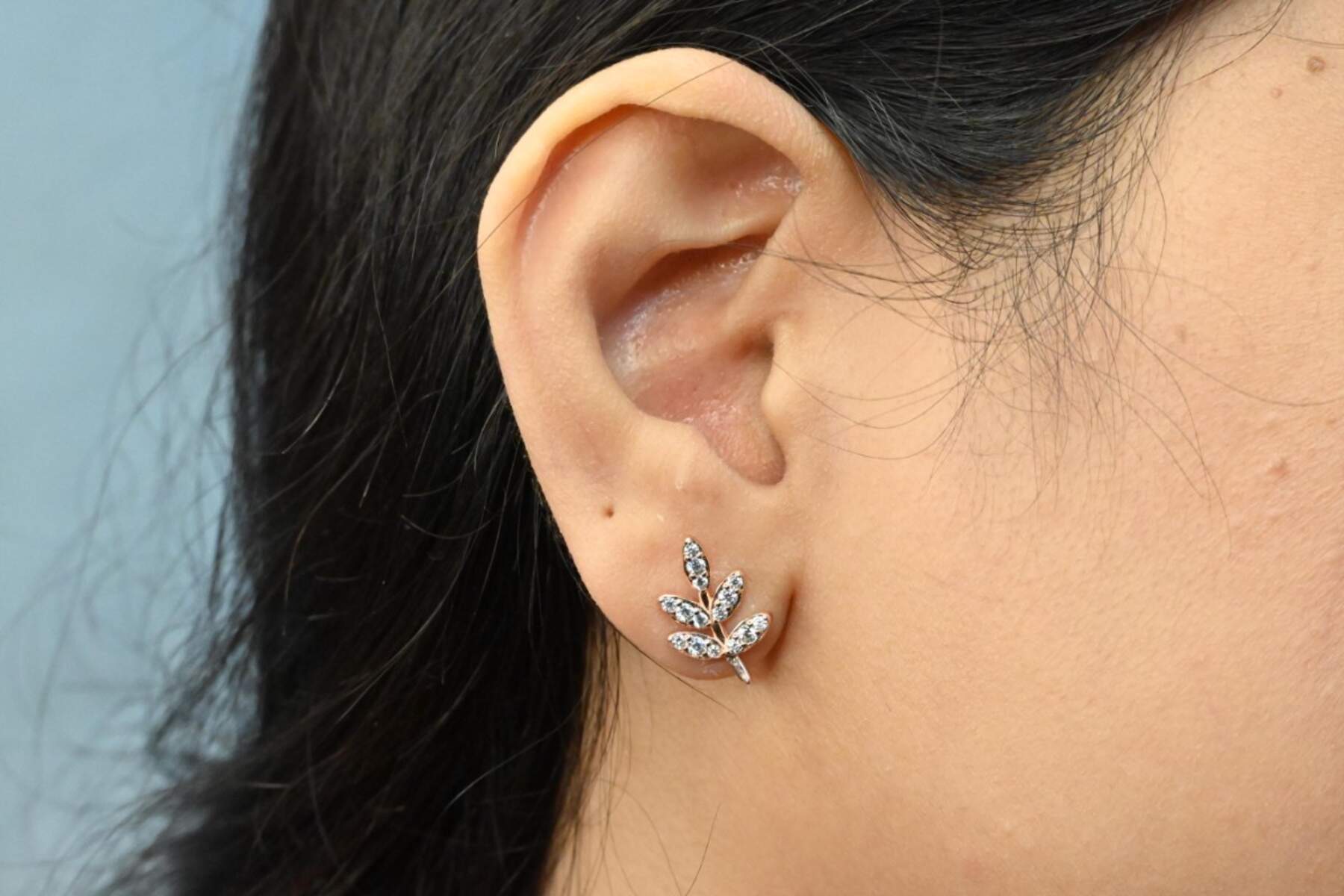 Rose Silver Leaf Pendent Set
