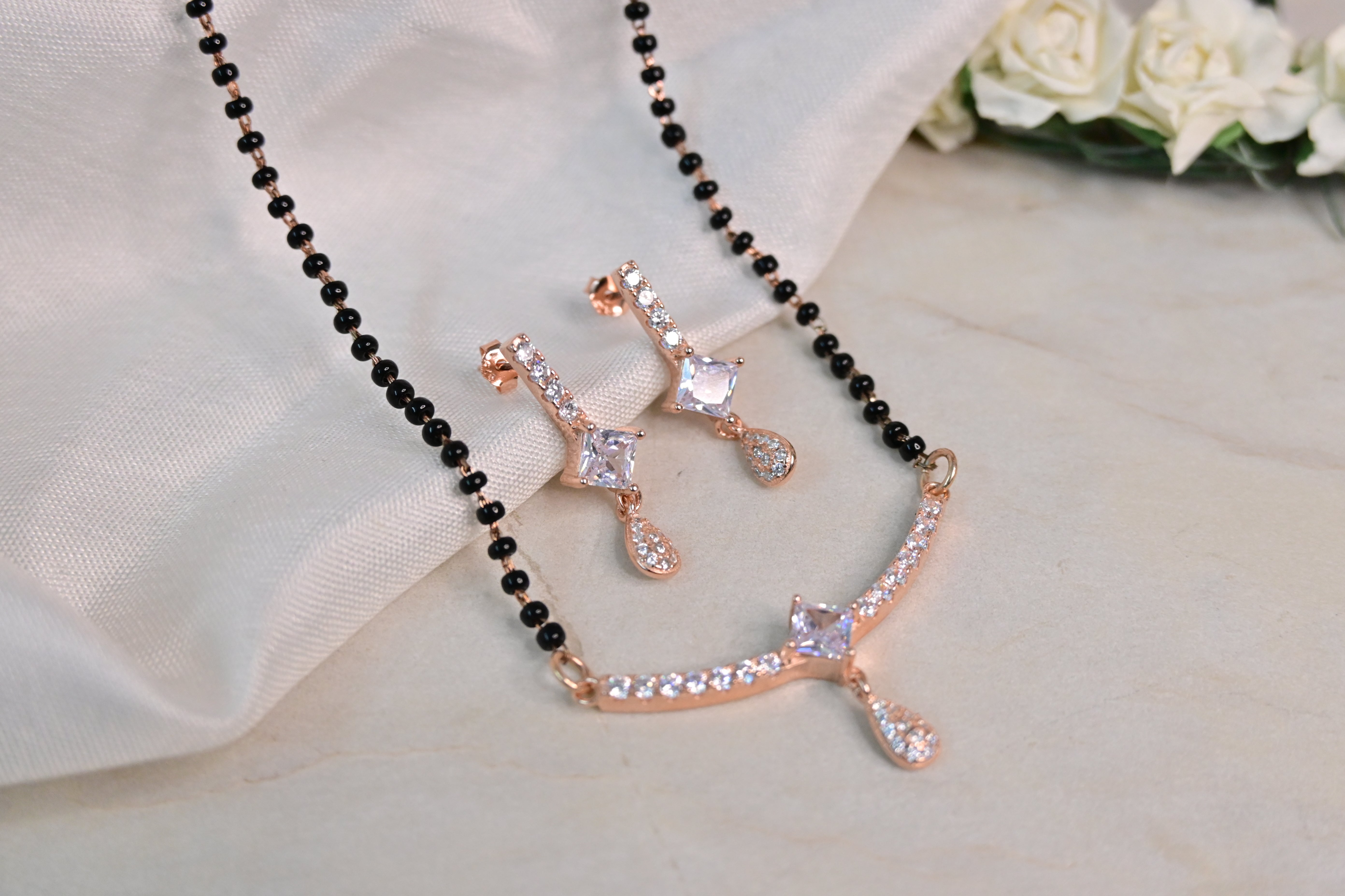Elegant CZ Rose Gold Mangalsutra