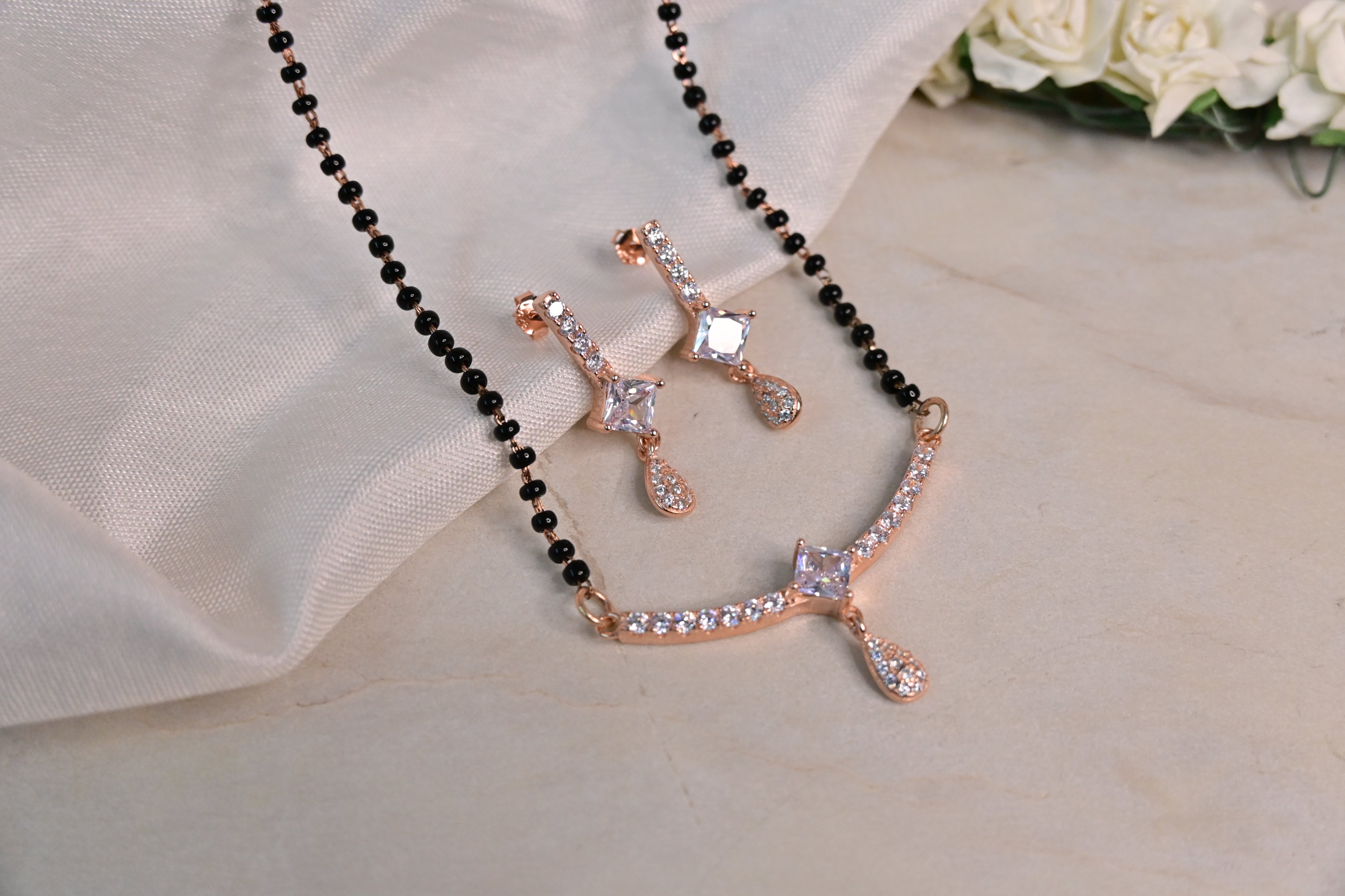 Elegant CZ Rose Gold Mangalsutra
