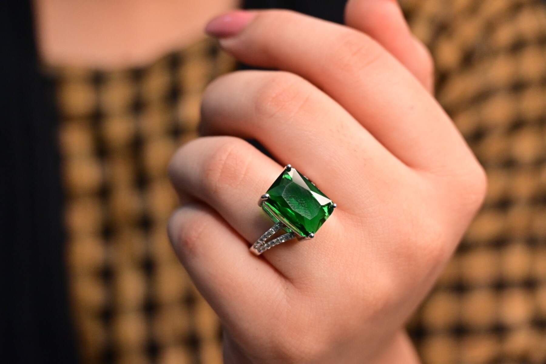 Big Green Solitaire Ring