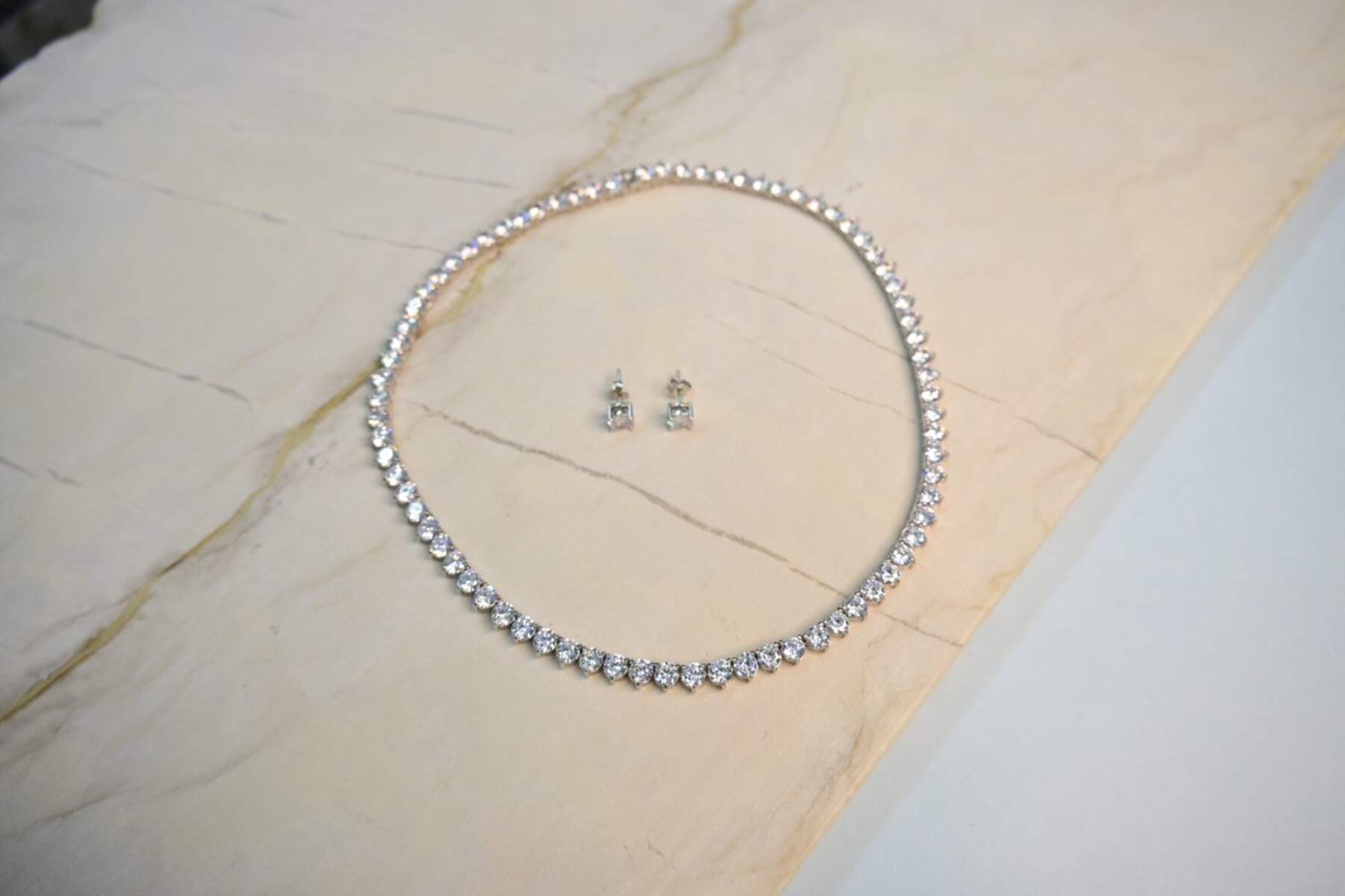 Solitaire Studded Silver Set